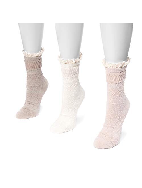 Muk Luks Women's Lace Boot Socks