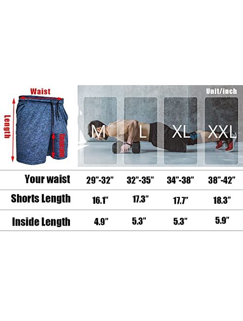 Agilelin Athletic Shorts 5 Inch Inseam with Pocket Workout Training Quick Dry