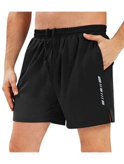 Ewedoos Running Shorts for Men 5 Inch Inseam Shorts Men Athletic Gym Workout Shorts Men with Zipper Pockets Lightweight