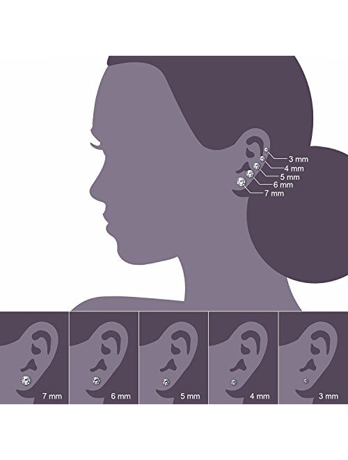JewelrieShop Cartilage Tragus Earring Stainless Steel Stud Piercing Earring Flat Back Earrings Stud Flatback Screw Back Earrings for Women Men (16G, 6mm Bar Length, 3mm-7