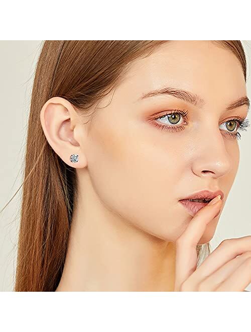 Sanfenly CZ Stud Earrings for Women Men Stainless Steel 3mm 4mm 5mm 6mm 8mm Cubic Zirconia Cartilage Helix Earrings Studs 20G Flatback Earrings