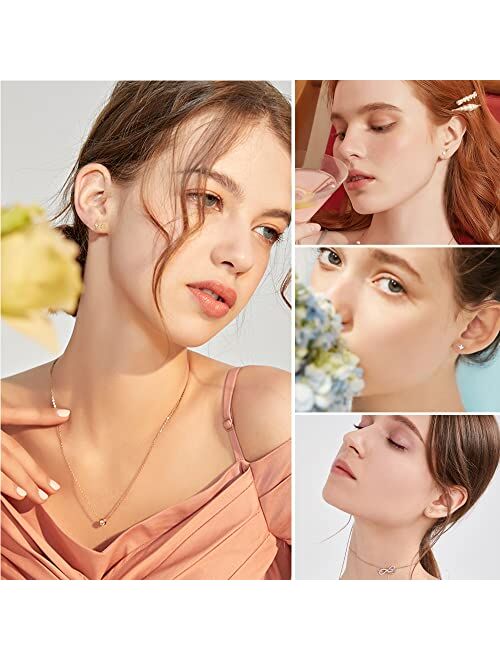 ORAZIO 18 Pairs Surgical Stainless Steel Stud Earrings For Women Men 20G Cartilage Earrings Studs Cross Moon Star Small Stud Earrings Black Gold Screw Flat Back Earrings 