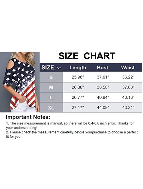 Anbech Women Distressed 4th of July Shirt American Flag Graphic Patriotic Strapless Summer Tee Top