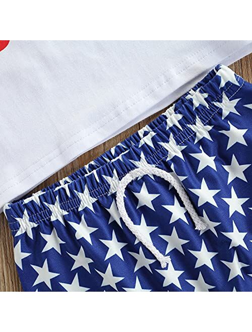 Fybitbo Baby Boy 4th of July Outfits Short Sleeve Tee Shirt and Casual Shorts 2Pcs Fourth of July Summer Outfit