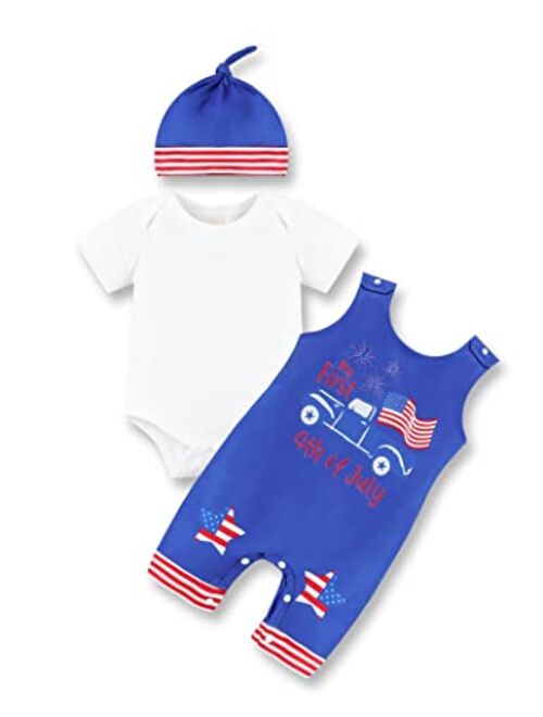 bilison My First 4th of July Infant Baby Boy Romper USA Flag Shirt Sleeveless Romper Independence Day Jumpsuit
