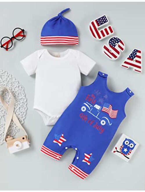 bilison My First 4th of July Infant Baby Boy Romper USA Flag Shirt Sleeveless Romper Independence Day Jumpsuit