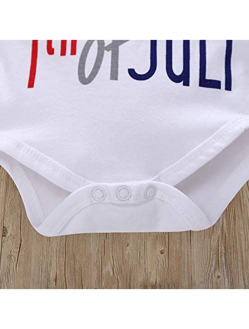 Xfglck Newborn Infant Baby Boy 4th of July Shorts Set Short Sleeve Bodysuit + Stars Stripe Short American Flag Summer Outfits