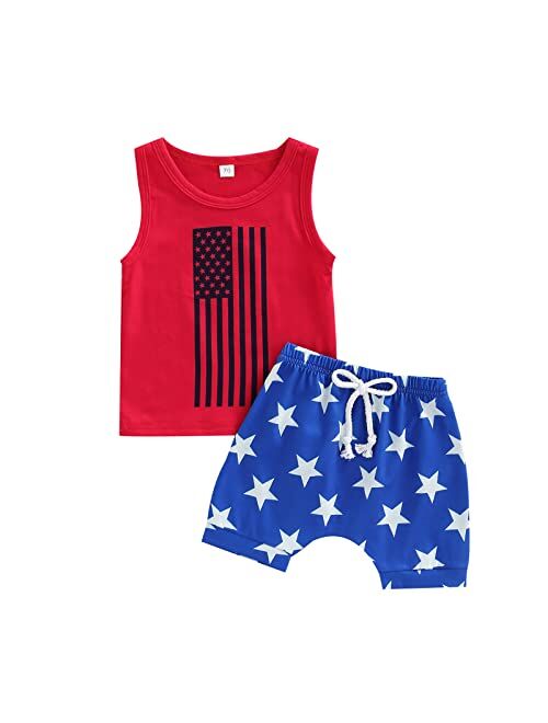 Buy Nie Cuimeiwan 4th of July Toddler Little Boy Girl Outfit American ...