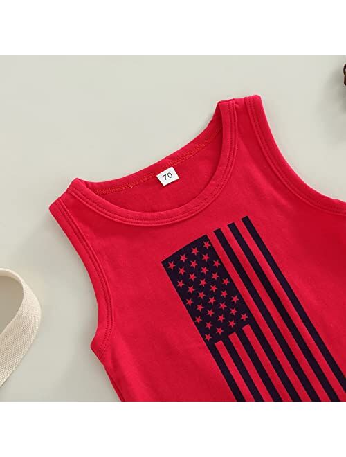 Nie Cuimeiwan 4th of July Toddler Little Boy Girl Outfit American Flag Sleeveless Vest Top Stripe Shorts Independence Day Clothes Set