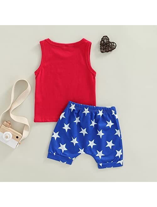 Nie Cuimeiwan 4th of July Toddler Little Boy Girl Outfit American Flag Sleeveless Vest Top Stripe Shorts Independence Day Clothes Set