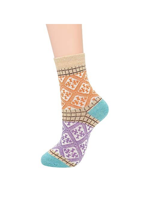 Zando Womens Wool Socks for Women Thick Winter Warm Comfy Socks Cute Crew Socks Merino Athletic Cozy Socks Women