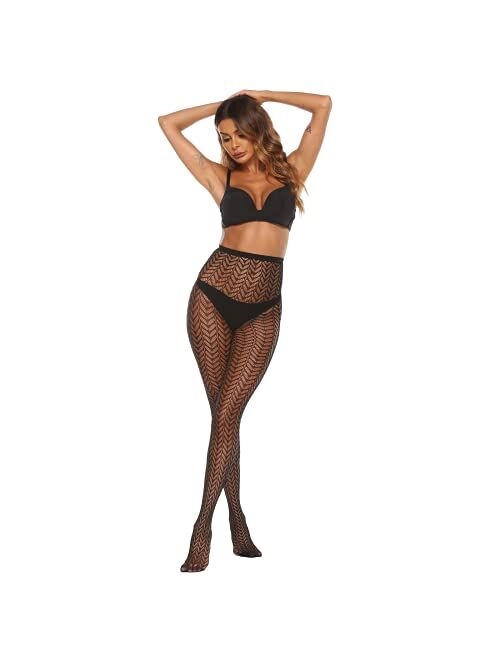MANZI Patterned Tights for Women Fishnet Stocking(Pack of 4)