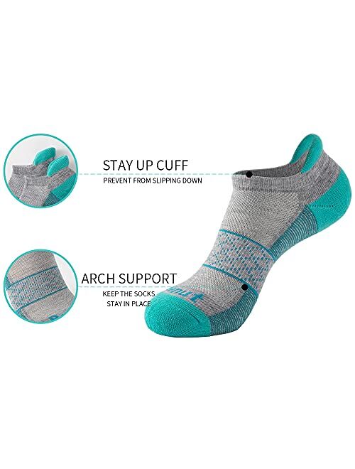 BEENUT Womens Ankle Socks - 6 Pairs Running Athletic Cushioned Sole Socks, non-slip Sports Socks.