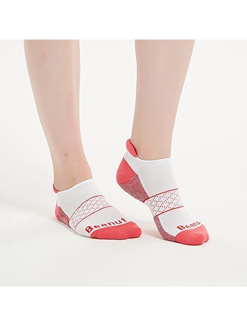 BEENUT Womens Ankle Socks - 6 Pairs Running Athletic Cushioned Sole Socks, non-slip Sports Socks.