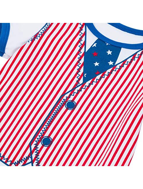 Imekis 4th of July Baby Boys Outfit American Flag Romper Stars Stripes Shorts 1st Independence Day Patriotic Clothes Set