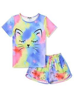 Girls Unicorn/Mermaid/Flamingo Pajamas Kids Cotton Pjs Set Sleepwear 3-13Years