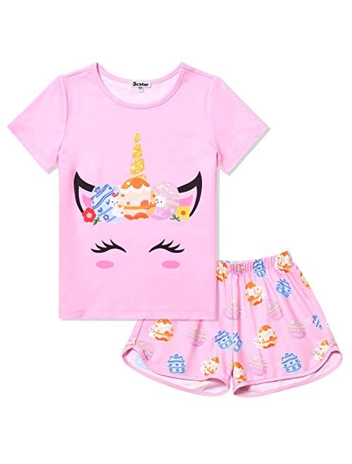 Jxstar Girls Unicorn/Mermaid/Flamingo Pajamas Kids Cotton Pjs Set Sleepwear 3-13Years …