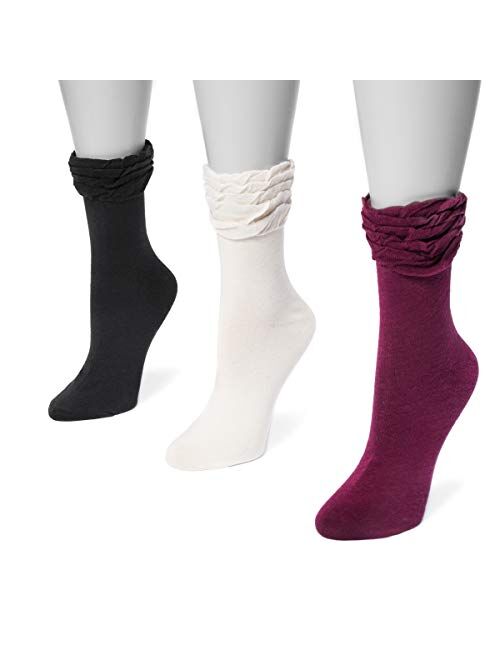 Muk Luks Women's Ruffle Boot Socks
