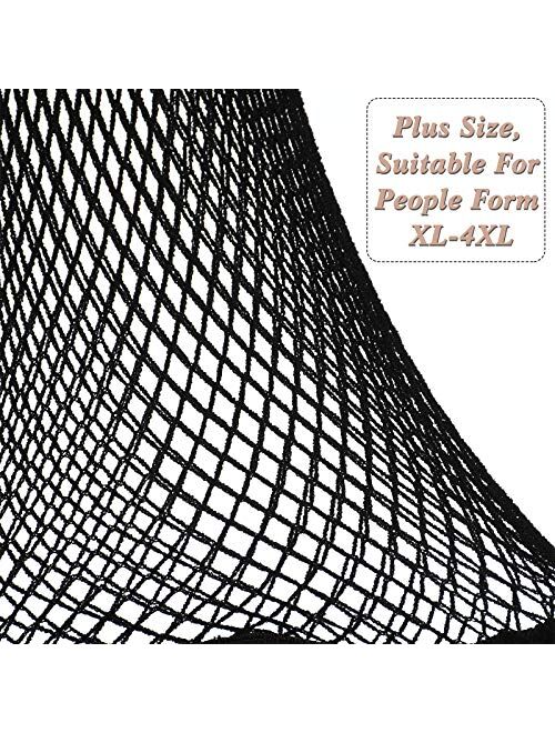 Geyoga 6 Pairs Plus Size Fishnet Tights High Waist Tights Thigh High Stockings Pantyhose for Women Girls Valentine's Day