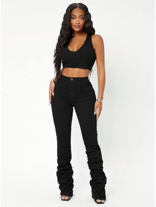 Buy SHEIN SXY Curvy High Waist Stacked Jeans online | Topofstyle