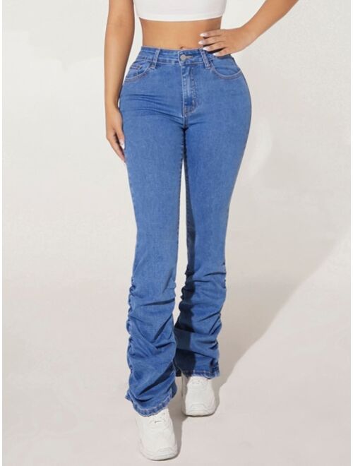 SHEIN PETITE Slant Pocket Stacked Jeans