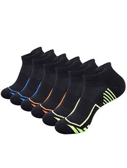 JoynéE Mens Ankle Athletic Low Cut Socks for Men Sports Running Cushion 6 Pack