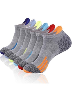 JoynE Mens Ankle Athletic Low Cut Socks for Men Sports Running Cushion 6 Pack