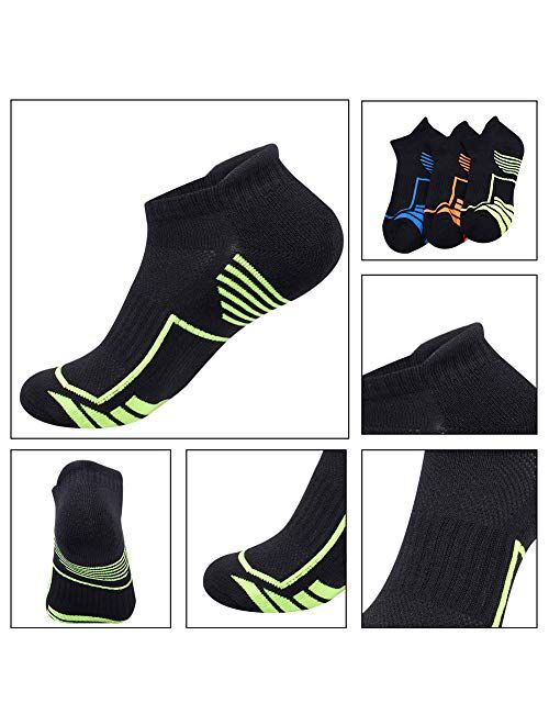 JOYNEE JoynéE Mens Ankle Athletic Low Cut Socks for Men Sports Running Cushion 6 Pack