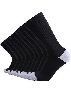 Enerwear Men's Cotton Moisture Wicking Heavy Cushion Crew Socks 10P/6P Pack