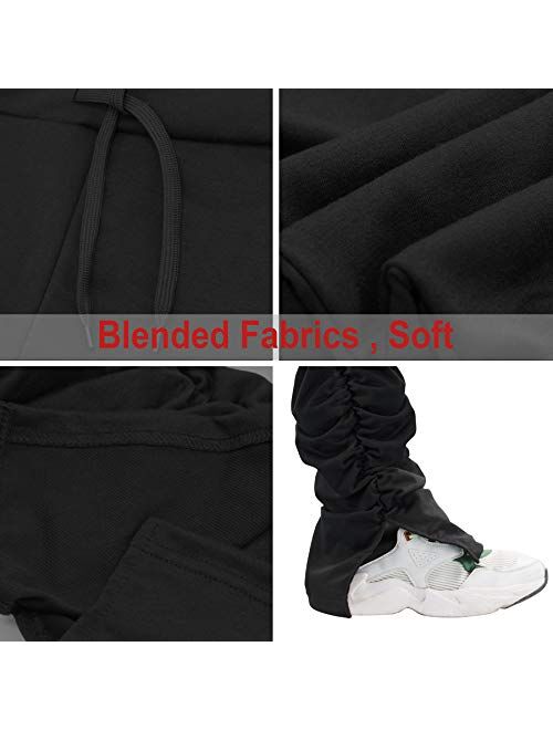 BQTQ Women Stacked Leggings Pants High Waist Stacked Sweatpants with Drawstring