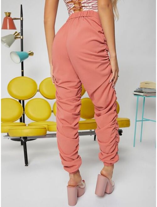SHEIN Solid Stacked Jogger Pants