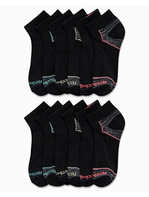 Reebok Women's Cushioned Comfort Breathable Quarter Cut Basic Socks (12 Pack)