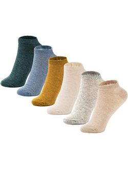 MAGIARTE Womens Ankle Socks Soft Pure Cotton Low Cut Athletic Casual Mutil Color No Show Socks for Women 3/6/12 Pack