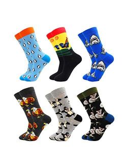 TOEJYJ Fun Mens dress Socks， Colorful Crazy Cool Funny Socks， Patterned Funky Novelty Socks Size 9-12