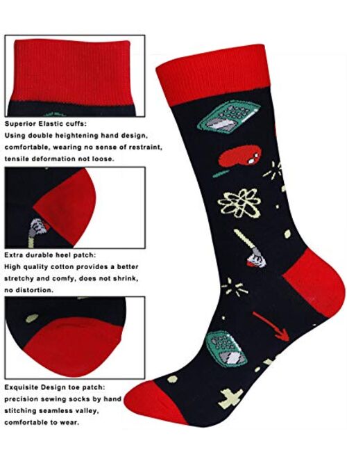 Xiaomaizi Men's Funny And Cool Animal Crew Dress Scoks for Men Cozy Pack Size 10-13