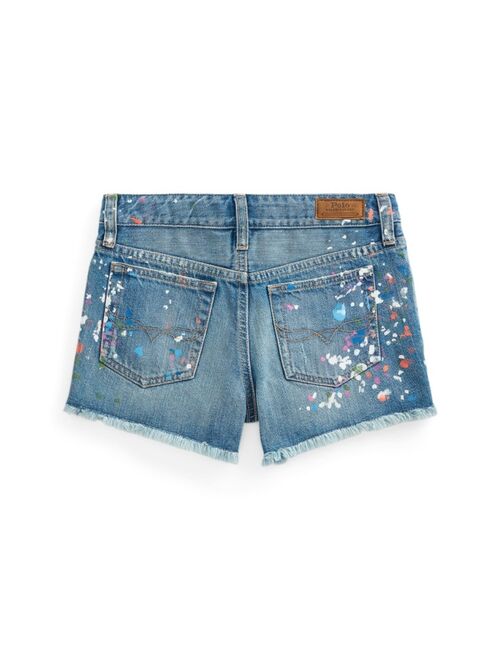 Polo Ralph Lauren Big Girls Paint-Splatter Denim Shorts