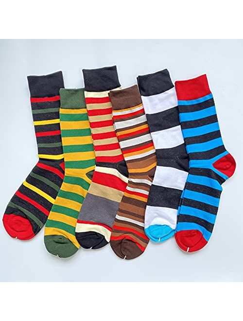 Rockbottom Men's Fun Set Dress Socks-Colorful Funny Novelty Cotton Funky Crew Socks Pack,Art Socks