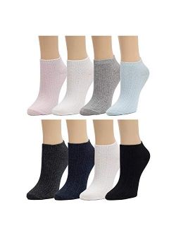 CAROLE HOCHMAN Womens 8-Pack Soft Soothing Cotton Blend Everyday Hygge Fashion Low Cut No Show Ankle Socks for Women