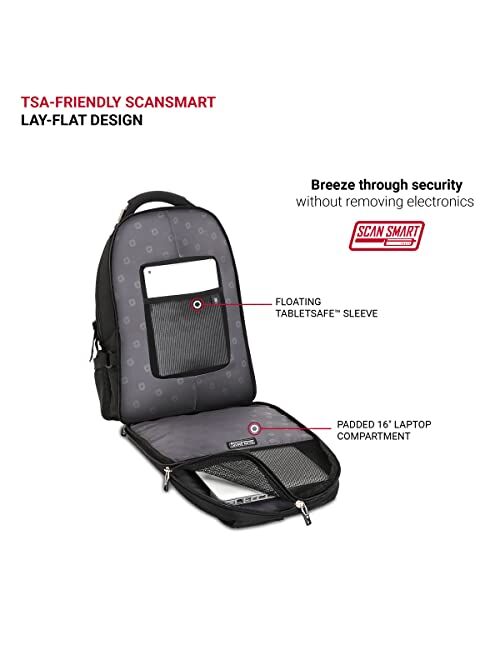 SwissGear 2769 ScanSmart Laptop Backpack, Black, 17.5-Inch