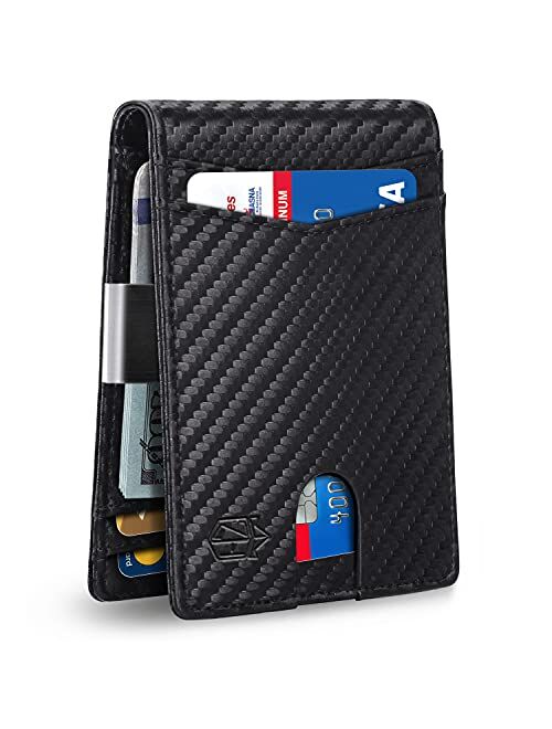 Zitahli Wallet for Men Slim Larger Capacity with 12 Slots RFID Blocking Men's Wallet Minimalist Front Pocket Bifold Leather