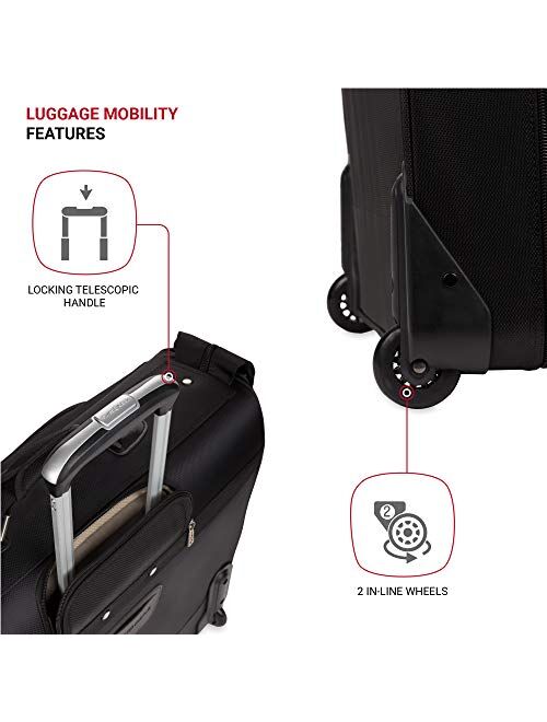 SwissGear 7895 Premium Rolling Garment Bag, Bonus Hanging Feature, Men's and Women's, Carry-on Luggage