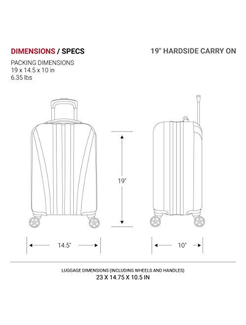 SwissGear 7585 Hardside Expandable Luggage with Spinner Wheels, Silver, Carry-On 19-Inch