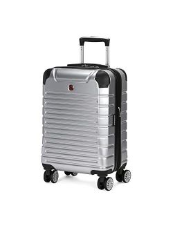 7782 Hardside Expandable Luggage with Spinner Wheels, Silver, Checked-Medium 24-Inch