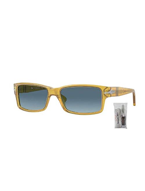 Persol PO2803S 204/Q8 58MM Miele / Azure Gradient Blue Rectangle Sunglasses for Men + FREE Complimentary Eyewear Kit