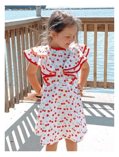 Kinderkind Toddler Girls Cherry Ruffle Dress