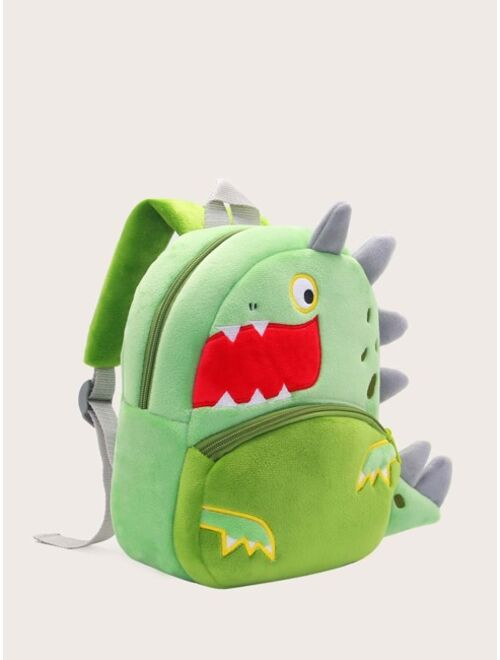 Shein Boys Cartoon Dinosaur Design Fuzzy Backpack