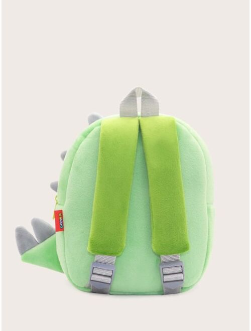 Boys Cartoon Dinosaur Design Fuzzy Backpack