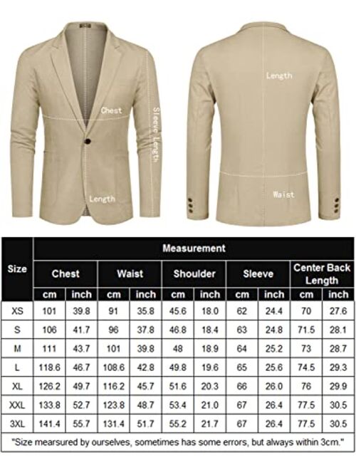 COOFANDY Men's Casual Sport Coat Regular Fit Lightweight Linen Blazer Jacket Stylish One Button Suit Jackets