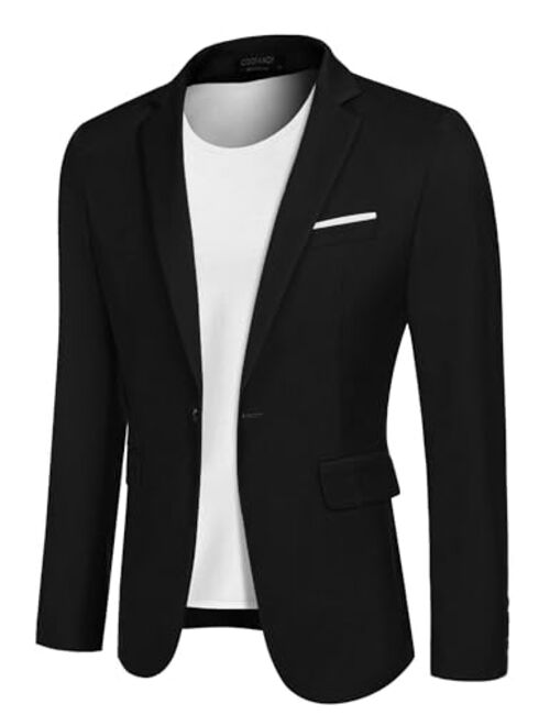 COOFANDY Men's Casual Blazer Jacket Slim Fit Sport Coats Lightweight One Button Suit Jacket