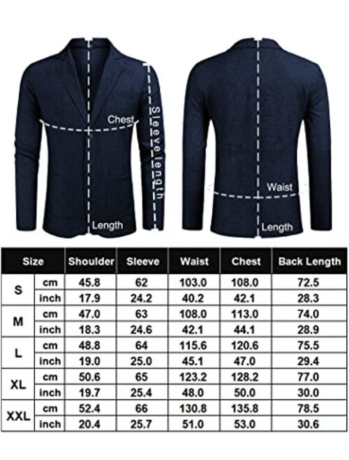 COOFANDY Men's Casual Blazers Cotton Slim Fit Sport Coats Lightweight Two Button Suit Jackets